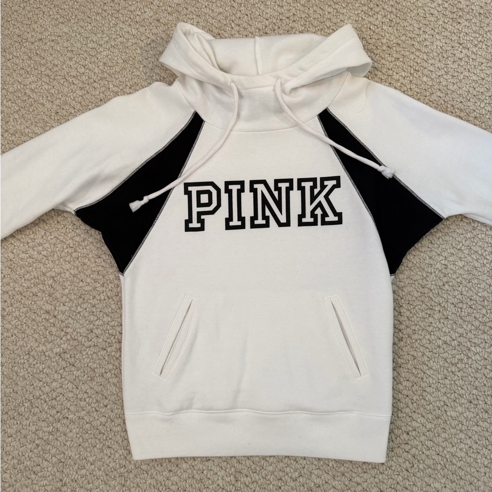 Victoria's Secret PINK White and Black Hoodie